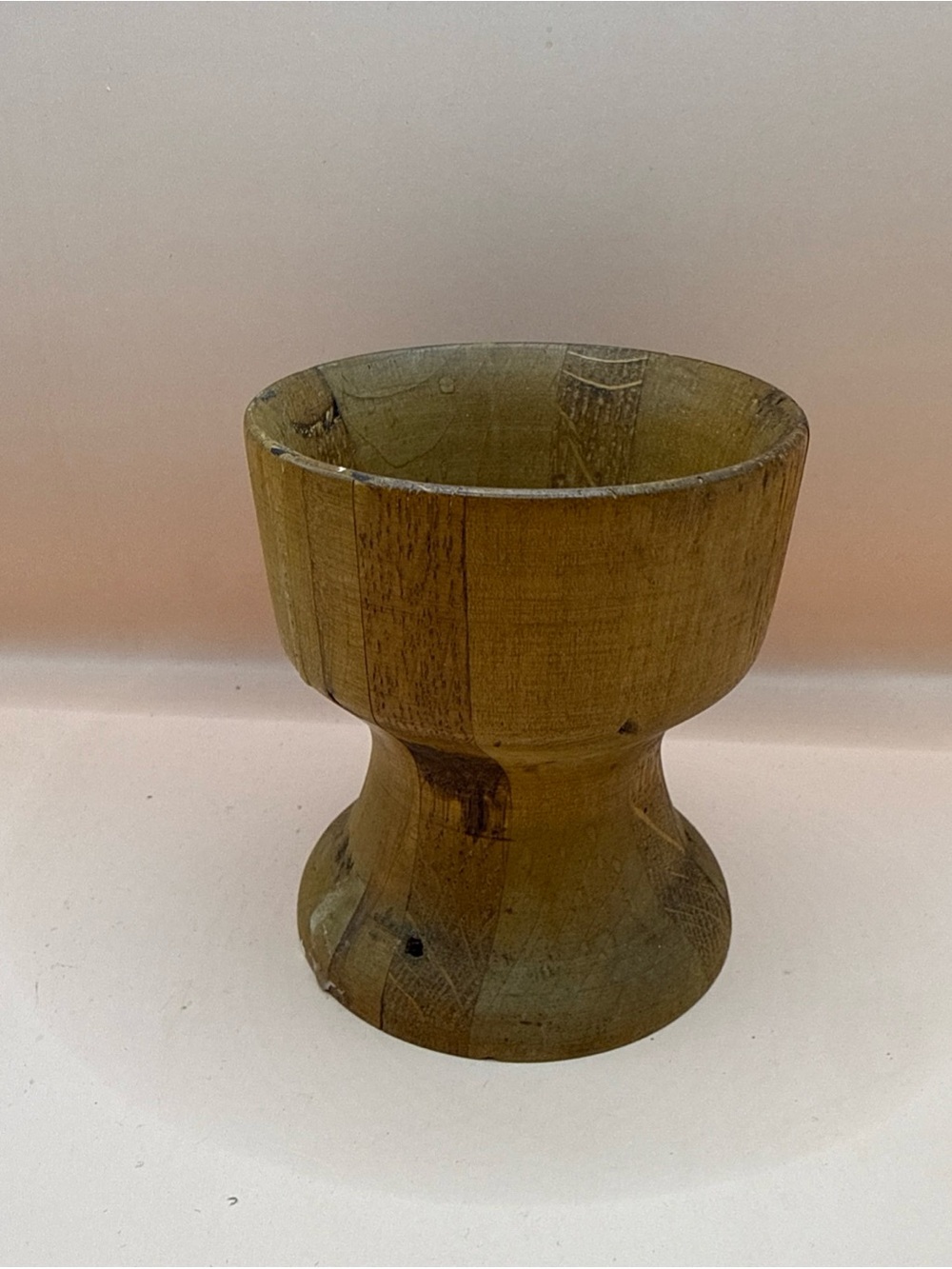 Vintage Wooden Candle Holder Hand Turned Wood Pedestal Style 3.5” Tall x 3” Wide